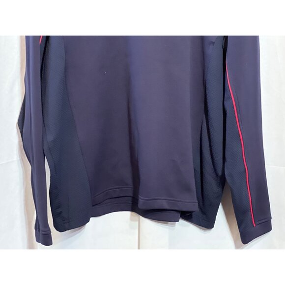 Pebble Beach Navy Blue 1/4 Zip Pullover With Red Accents Size L - Picture 5 of 10